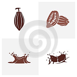 Set of Chocolate logo design vector illustration, Creative Chocolate logo design concept template, symbols icons