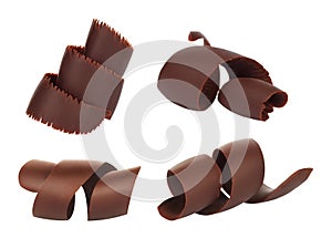 Set of Chocolate Shavings, isolated on transparent background
