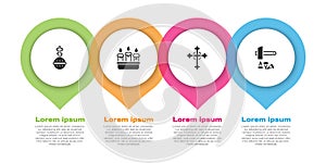 Set Christian cross, Burning candle in candlestick, and Crucifixion of Jesus. Business infographic template. Vector