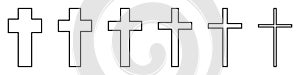 Set of Christian Cross vector icons