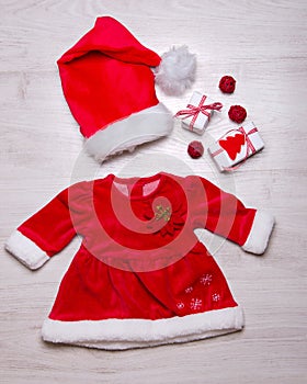 Set of christmas baby girl clothes