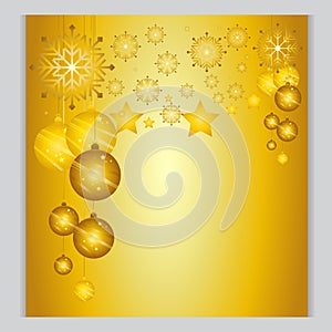 Set Christmas Background gold Ball The cold weather season Vector Il