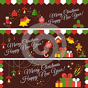 Set of christmas banners