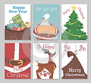 Set of Christmas Banners, Flyers or Greeting Cards