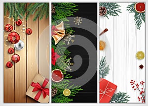 Set of christmas banners