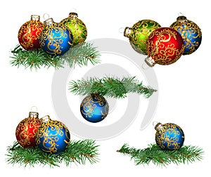 Set of Christmas baubles