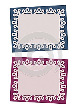 Set of Christmas blue and plum cards