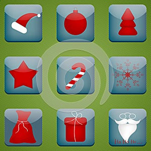 Set of Christmas buttons