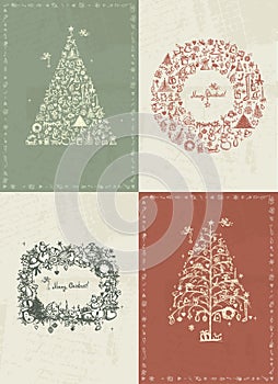 Set of christmas cards for your design
