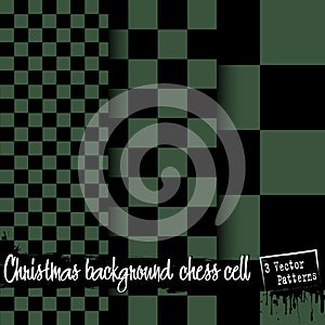 Set of Christmas chess cell backgrounds