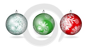Set of Christmas colorful balls