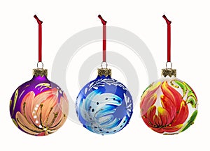 Set of Christmas decoration elements isolated on white background