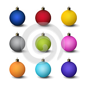 A set of Christmas decorations. Christmas balls.