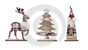 Set of Christmas decorative elements isoalted on white background,Clipping path included