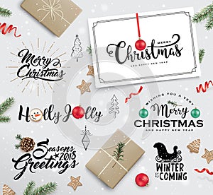 Set of Christmas design elements