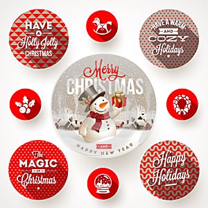 Set of Christmas designs photo