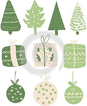 Set christmas elements