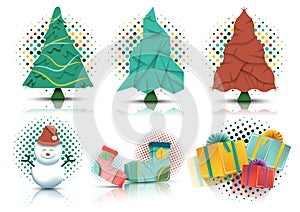 Set of Christmas elements, vector illustration. for your card or graphic design