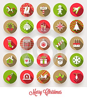 Set of Christmas flat icons