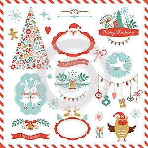 Set of Christmas graphic elements