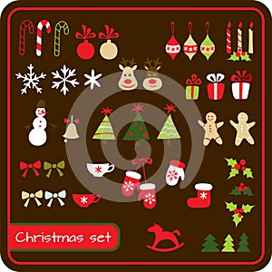 Set of Christmas graphic elements