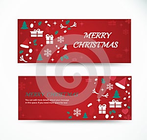 Set Christmas greeting card with space pattern background banner designs vector illustration