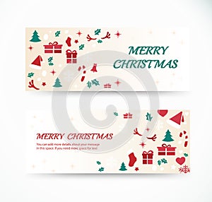 Set Christmas greeting card with space pattern background banner designs vector illustration