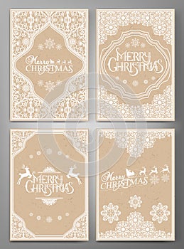 Set Of Christmas Greeting Cards.