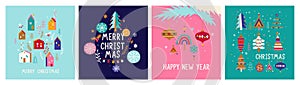 Set Christmas greeting cards 2022.