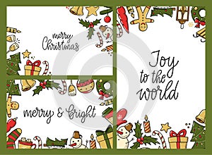Set of christmas greeting cards
