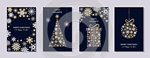 Set of christmas greeting cards