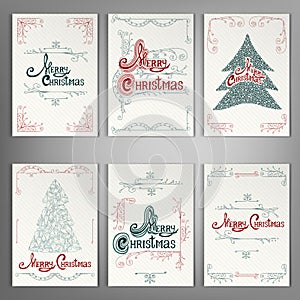 Set Of Christmas Greeting Cards.