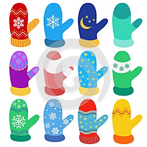 Set of Christmas mittens