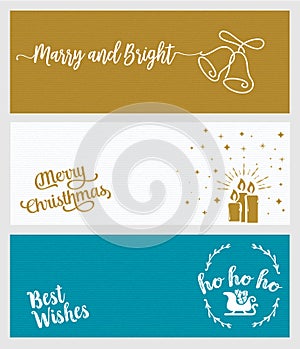 Set of Christmas and New Year social media banners.