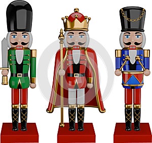 set of christmas nutcracker. collection of isolated nutcrackers