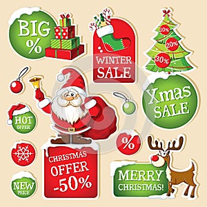 Set of Christmas price tags