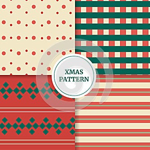 Set Christmas seamless pattern