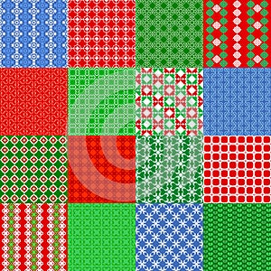 Set of Christmas seamless patterns. Vintage Tile, vector