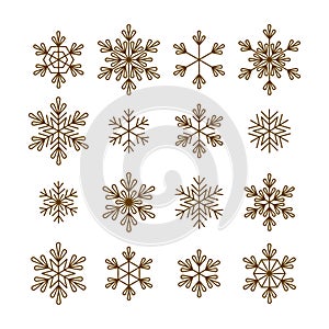 Set of Christmas snowflakes