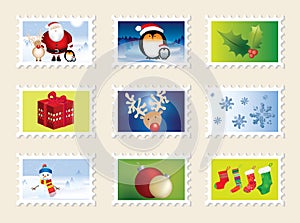 Set of christmas stamps