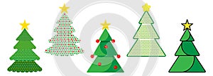 Set of Christmas tree clip art
