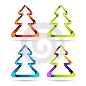 Set of Christmas trees