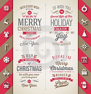 Set of Christmas type designs