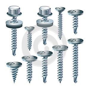 Set of chrome plated screws