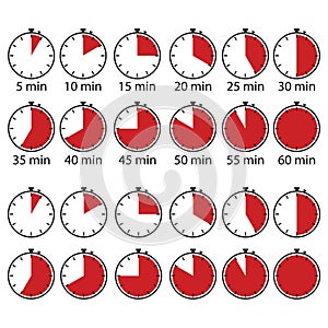 Set chronometer. Time icon vector. Delivery service. Stopwatch icon vector. Icon set. Stock image