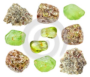 Set of Chrysolite Olivine, Peridot gemstones photo