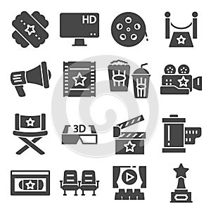 Set of Cinema and Entertainment Vector Icons