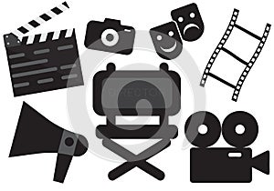 set of cinema icons vector illustration