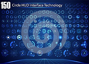 Un impostato composto da cerchio astratto digitale virtualmente interfaccia elementi utente grafico movimento 