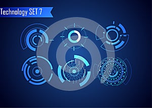 Set of Circle Abstract Digital Technology UI Futuristic HUD Virtual Interface Elements Sci- Fi Modern User For Graphic Motion, Th